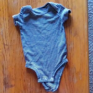 Striped dark green and White Kids One Piece